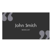 Tarjeta de visita simple del novelista de las comi