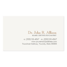 Tarjeta de visita simple y elegante del psiquiatra