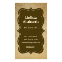 Tarjeta de visita sofisticada clásica de Brown del