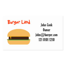 Tarjeta de visita temática de la hamburguesa