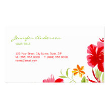 Tarjeta de visita tropical del hibisco
