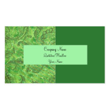 Tarjeta de visita verde de Paisley design1