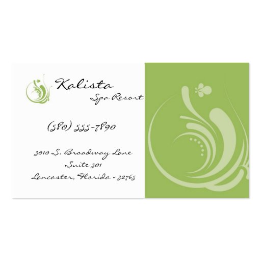 Tarjeta de visita verde del retratamiento del baln