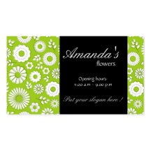 Tarjeta de visita verde floral del verano