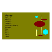 Tarjeta de visita verde oliva retra del Bebop