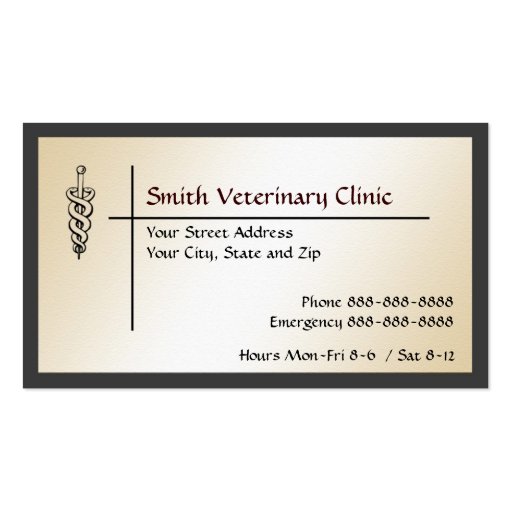 Tarjeta de visita veterinaria veterinaria