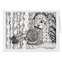 Tarjeta de Zentangle de la paloma de la paz