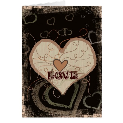 Tarjeta del amor del corazón del Grunge