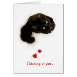 Tarjeta del amor del gato negro