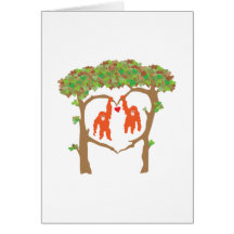Tarjeta del amor del orangután