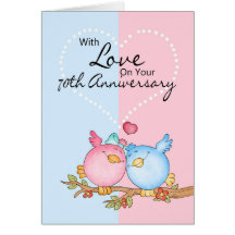 tarjeta del aniversario - 70.os pájaros del amor d