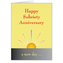 Tarjeta del aniversario de la sobriedad