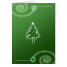 Tarjeta del árbol de Chirstmas en verde