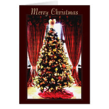 Tarjeta del árbol de navidad del Victorian - texto