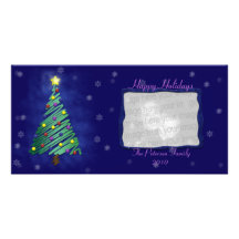Tarjeta del árbol de navidad y de la foto del día  tarjetas personales con fotos