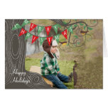 Tarjeta del árbol del banderín buenas fiestas con  tarjetas