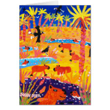 Tarjeta del arte: Capybara brasileño. Pantanal el 
