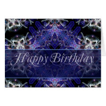 Tarjeta del arte del fractal del cumpleaños