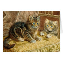 Tarjeta del arte del gato:  Gatos del gatito del v