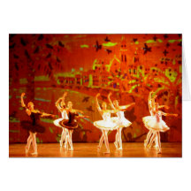 Tarjeta del arte: Puesta del sol ambarina. Ballet 