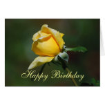 Tarjeta del brote del rosa amarillo del feliz cump