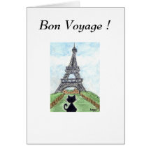 TARJETA DEL BUEN VIAJE DE LA TORRE EIFFEL DEL CAT 