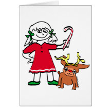 Tarjeta del chica del navidad