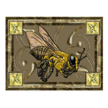 Tarjeta del colector de la abeja de la miel postales