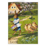 Tarjeta del conejito de pascua del vintage