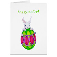Tarjeta del conejito del huevo de Pascua
