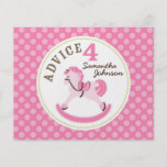Tarjeta del consejo del chica del caballo mecedora tarjetas publicitarias