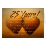 Tarjeta del corazón del aniversario de 25 años