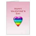 Tarjeta del corazón del arco iris del día de San V