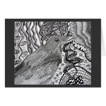 Tarjeta del cuervo de Zentangle