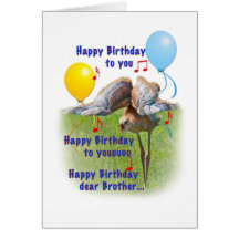 Tarjeta del cumpleaños de Brother con el pájaro de