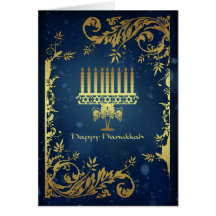 tarjeta del día de fiesta de Jánuca con el menorah