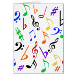 Tarjeta del día de fiesta de las notas musicales -