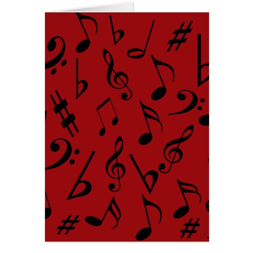 Tarjeta del día de fiesta de las notas musicales -