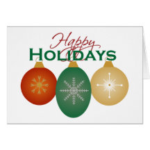 Tarjeta del día de fiesta de tres ornamentos