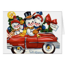 Tarjeta del día de fiesta del coche de los muñecos
