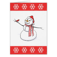 Tarjeta del día de fiesta del muñeco de nieve
