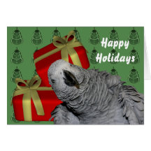 Tarjeta del día de fiesta del navidad del loro del