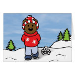"Tarjeta del día de fiesta del oso de la nieve"