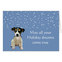 Tarjeta del día de fiesta del perrito de Jack Russ