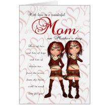 Tarjeta del día de madre de la mamá de los gemelos