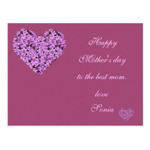 Tarjeta del día de madre - flor púrpura tarjetas postales