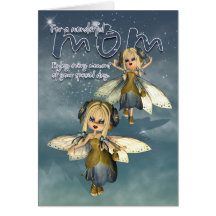 Tarjeta del día de madre - hada linda de la mamá