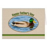 Tarjeta del día de padre con el pato