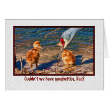 Tarjeta del día de padre con las grúas de Sandhill