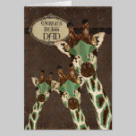 Tarjeta del día de padre de las jirafas del cobre  tarjetas
